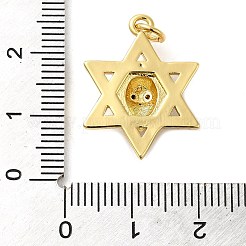 Rack Plating Brass Micro Pave Cubic Zirconia Pendants&nbsp;KK-P241-16G