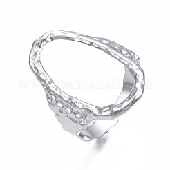 Non-Tarnish 304 Stainless Steel Oval Open Cuff Ring&nbsp;RJEW-T023-91P