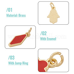 21Pcs 7 Styles Brass Enamel Charms&nbsp;KK-TA0003-19D