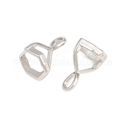 Brass Pendant Hexagon Bead Cap Bails&nbsp;KK-K205-01P