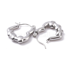 Non-Tarnish 304 Stainless Steel Heart Hoop Earrings for Women&nbsp;EJEW-G293-20P