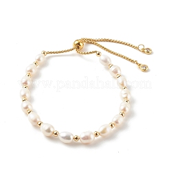 Rice Natural Pearl Slide Bracelets&nbsp;BJEW-JB06260-02