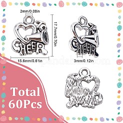 60Pcs Tibetan Style Alloy Message Charms&nbsp;FIND-SC0007-14