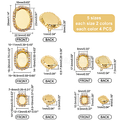 40Pcs 10 Styles Brass Cabochon Connector Setting&nbsp;RB-PH0001-19