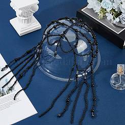 1Pc Plastic Beads Hair Chain Hat for Bridal&nbsp;OHAR-GF0001-52A