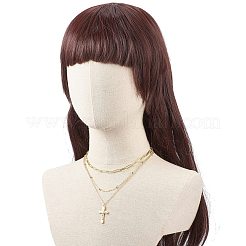 3Pcs 3 Style 304 Stainless Steel Cross Pendant Necklaces Set&nbsp;NJEW-JN04004