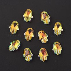 Electroplate Transparent Glass Pendants&nbsp;GLAA-A008-01B