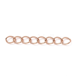 Ion Plating(IP) 304 Stainless Steel Curb Chains Extender&nbsp;STAS-WH0032-02B-RG