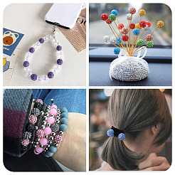 100Pcs 2 Ccolors Handmade Polymer Clay Rhinestone Beads&nbsp;CLAY-TA0001-79A