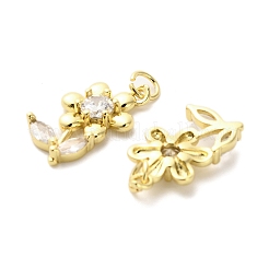 Brass Micro Pave Cubic Zirconia Pendants&nbsp;KK-M324-15G