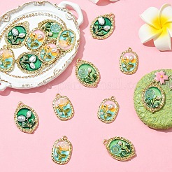 16pcs 4 styles Rack Plating Alloy Enamel Pendants&nbsp;ENAM-YW0005-42