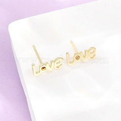 Brass Stud Earrings&nbsp;EJEW-P346-02A-G