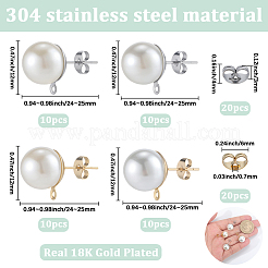 304 Stainless Steel Stud Earring Findings&nbsp;EJEW-SP0001-17J