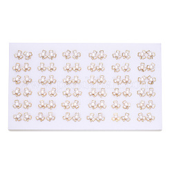Clover Natural Pearl Stud Earrings with Enamel&nbsp;PEAR-N020-05O