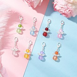 8Pcs Glass Angel Pendant Decorations&nbsp;HJEW-JM03555