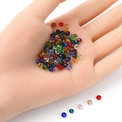 Faceted Rondelle Transparent Glass Beads&nbsp;GLAA-YW0001-84A