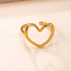 304 Stainless Steel Cuff Open Rings for Women&nbsp;WGDDE5D-01