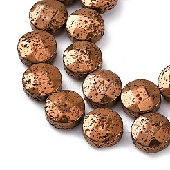 Electroplated Natural Lava Rock Beads Strands&nbsp;G-A256-F01-01D