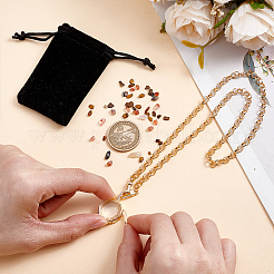 1Pc Brass Glass Flat Round Locket Pendant Rolo Chain Necklaces for Women&nbsp;NJEW-NB0001-48