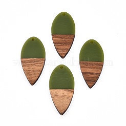 Opaque Resin & Walnut Wood Pendants&nbsp;RESI-N025-031-B02