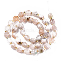 Natural Cherry Blossom Agate Beads Strands&nbsp;G-T131-80