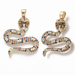Brass Micro Pave Cubic Zirconia Pendants&nbsp;KK-R130-001G-NF