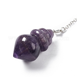Mixed Natural & Synthetic Gemstone Pointed Dowsing Pendulums&nbsp;AJEW-B020-04P