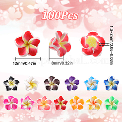 Handmade Polymer Clay 3D Flower Plumeria Beads&nbsp;CLAY-SC0001-55B