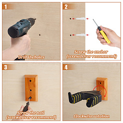 4Pcs Wood with Iron Wall Mounted Guitar Hanger&nbsp;ODIS-AR0001-17