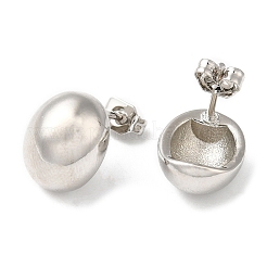 Rack Plating Brass Oval Stud Earrings&nbsp;EJEW-Q766-08P