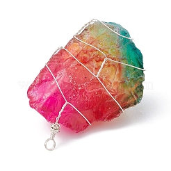 Electroplated Raw Rough Natural Quartz Copper Wire Wrapped Big Pendants&nbsp;PALLOY-JF02283-02