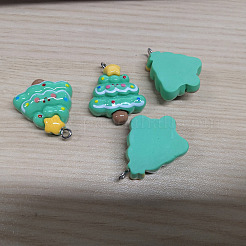 Christmas Opaque Resin Pendants&nbsp;CRES-D016-01G