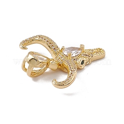 Brass Micro Pave Clear Cubic Zirconia Pendants&nbsp;KK-G439-02G
