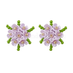 304 Stainless Steel Flower Stud Earrings&nbsp;EJEW-MZ00457-02