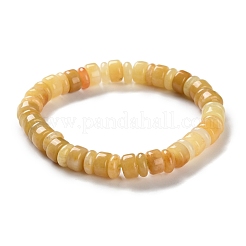 Natural Yellow Jade Beads Stretch Bracelets for Women Men&nbsp;BJEW-C081-05