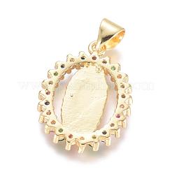 Brass Micro Pave Cubic Zirconia Pendants&nbsp;KK-I657-32G-A
