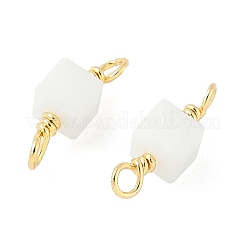 Glass Faceted Cube Connector Charms&nbsp;KK-C097-10G-04