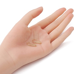 Brass Micro Pave Clear Cubic Zirconia Earring Hooks&nbsp;ZIRC-YW0001-04G