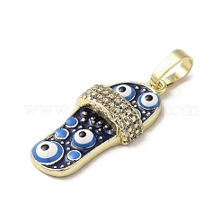 Brass Micro Pave Cubic Zirconia Pendants&nbsp;KK-E092-18G-05