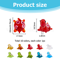 10Pcs 10 Colors Handmade Lampwork Beads&nbsp;LAMP-HS0001-02