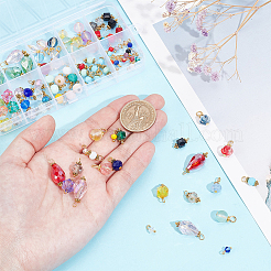 100Pcs 10 Style Glass Charms Sets&nbsp;FIND-PH0018-59