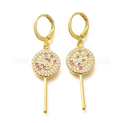 Brass Micro Pave Cubic Zirconia Leverback Earrings for Women&nbsp;EJEW-G419-01G