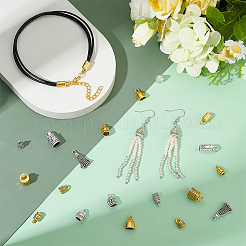 140Pcs 14 Styles Tibetan Style Alloy Cord Ends&nbsp;FIND-PH0025-78