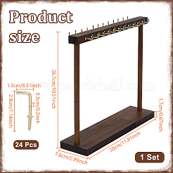 2Pcs Wood Necklace Organizer Display Stands&nbsp;NDIS-WH0016-15A-01