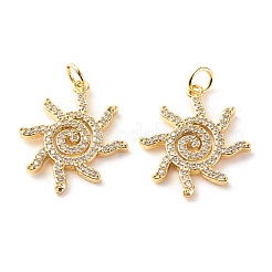 Brass Micro Pave Clear Cubic Zirconia Pendants&nbsp;LS-ZIRC-P094-23G-RS