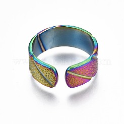 304 Stainless Steel Rhombus Cuff Ring&nbsp;RJEW-N038-076