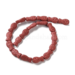 Fish Dyed Natural Lava Rock Beads Strands&nbsp;G-O126-01A-09