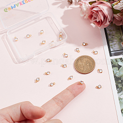 20Pcs Brass Clear Cubic Zirconia Charms&nbsp;KK-GO0001-97