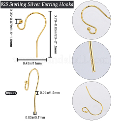 10 Pairs 925 Sterling Silver Earring Hooks&nbsp;STER-BBC0005-88