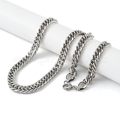 Non-Tarnish 201 Stainless Steel Curb Chain Necklace&nbsp;NJEW-I127-01P
